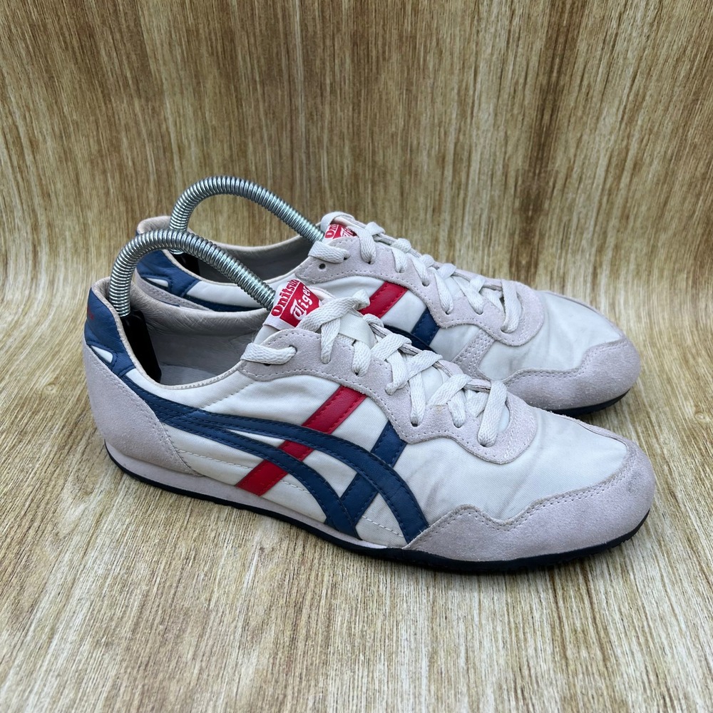 Onitsuka Tiger Serrano Men's Size 8 White Navy Red Sneakers Shoes D109L